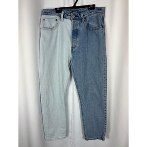 Levis 501 Original Two Tone Split Wash Straight Leg Button Fly Jeans Blue W30